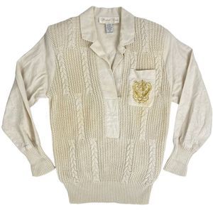 Vintage 90s Marshall Rousso Las Vegas Knitted Linen Collared Sweater